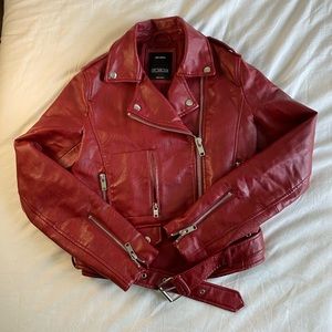 Bershka Red Leather Jacket